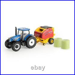 1/64 New Holland Dairy Barn Set with T6.164 Tractor & Roll-Belt 560 Baler 13982