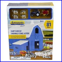 1/64 New Holland Dairy Barn Set with T6.164 Tractor & Roll-Belt 560 Baler 13982