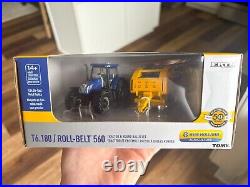 1/64 New Holland T6.180 & Roll Belt 560 2024 Farm Show ERTL CHASE UNIT RARE