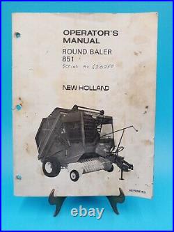 1981 New Holland 851 Round Baler Owner Operator Manual PN 42085113