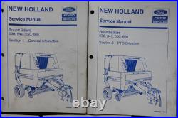 1992-1995 Genuine NEW HOLLAND 630 640 650 660 Round Baler Service Manual Set VG+