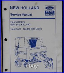 1992-1995 Genuine New Holland 630 640 650 660 Round Baler Service Manual De VG+