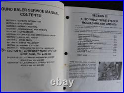 1992-1995 Genuine New Holland 630 640 650 660 Round Baler Service Manual De VG+