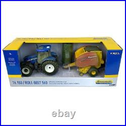 Dusty Chase Unit 1/32 New Holland T6.180 with Roll-Belt 560 Round Baler 13966