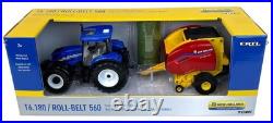 ERTL, NEW HOLLAND T6.180 with round baler NEW HOLLAND Roll-Belt 560, 1/32, ERT