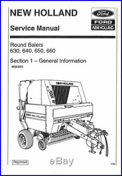 Ford New Holland 630 640 650 660 Large Round Baler Service Manual