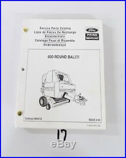 Ford New Holland 650 Round Baler Service Parts Catalog 5065012 2/94