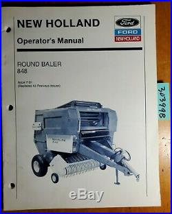 Ford New Holland 848 Round Baler Owner's Operator's Manual 42084815 7/91