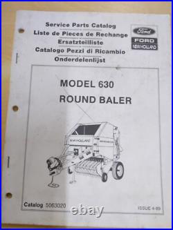 Ford New Holland Model 630 Round Baler Service Parts Catalog 5063020 Issue 4-89