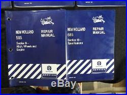 GENUINE NEW HOLLAND 585 BALER REPAIR MANUAL SET (complete, 10 books) NICE