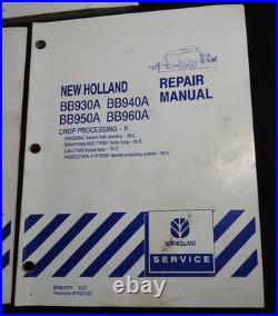 Genuine NEW HOLLAND BB930A BB940A BB050A BB960A Baler Service Manual Set withbinde