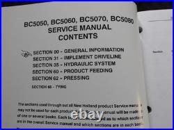 Genuine NEW HOLLAND BC5050 BC5060 BC5070 BC5080 Baler Service Manual Set withbinde