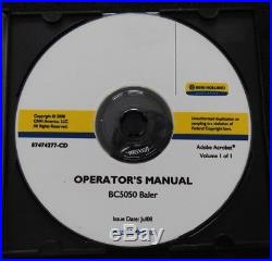 Genuine New Holland Bc5050 Bc 5050 Baler Operators Manual On CD