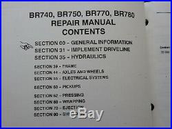 Genuine New Holland Br740 Br750 Br770 Br780 Bale Baler Repair Manual Set Nice