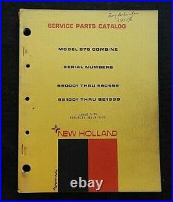Genuine New Holland Model 975 Combine Parts Catalog Manual Very Good Shape