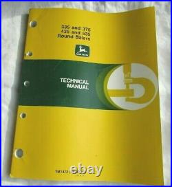 John Deere 335 375 435 535 round baler factory technical manual TM1472