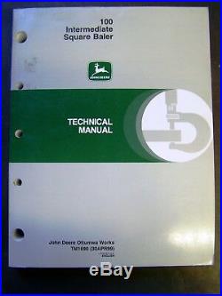 John Deere Model 100 Square Baler Technical Service Manual TM 1690