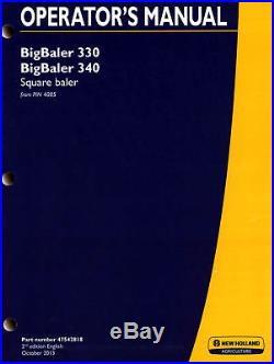 NEW HOLLAND BigBaler 330 340 Square Baler Operators Manual 2013 47542818
