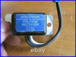 NOS Wisconsin YJ68 Flywheel Alternator Voltage Rectifier 3 Wire 12V TJD THD