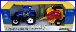 New ERTL 1/32 New Holland T6.180 with Roll-Belt 560 Round Baler 13966