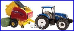 New ERTL 1/32 New Holland T6.180 with Roll-Belt 560 Round Baler 13966