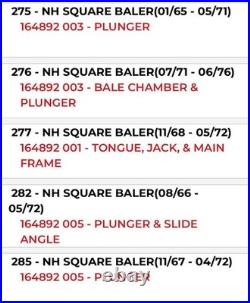 New Holland 164892 SPRING Fits 10 Models of Square Baler OEM NOS 132383