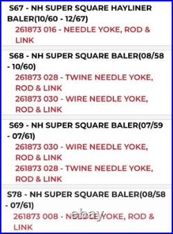 New Holland 261873 PIVOT YOKE Fits 44 Models of Square Balers NOS 80183832