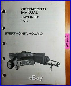 New Holland 273 Hayliner Baler Owner's Operator's Manual 42027315 9/82