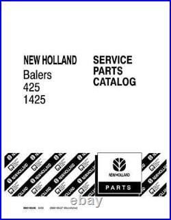 New Holland 425 & 1425 Baler Service Parts Catalog PDF/USB 86618536