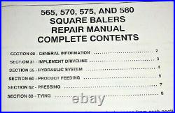 New Holland 565 570 575 580 Square Baler Service Repair Manual NH ORIGINAL! 3/02