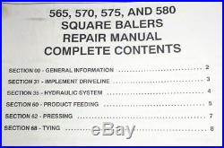 New Holland 565 570 575 580 Square Baler Service Repair Shop Manual Original