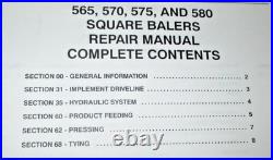New Holland 565 570 575 580 Square Baler Service Shop Repair Manual NH ORIGINAL
