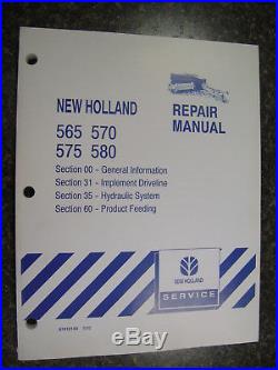 New Holland 565, 570, 575, 580 Square Balers Repair Manual Part #87012155