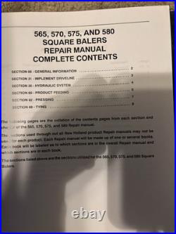 New Holland 565, 570, 575 And 580 Square Balers Repair Manual