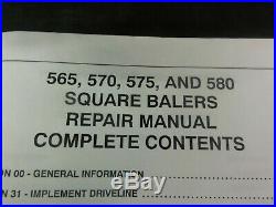 New Holland 565 570 575 and 580 Square Balers Repair Manual