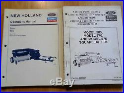 New Holland 565 baler factory operators manual & 565 570 575 parts catalog OEM