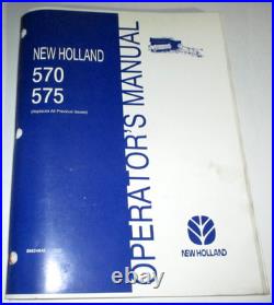 New Holland 570 575 Baler Operators Owners Maintenance Manual 10-01 NH ORIGINAL