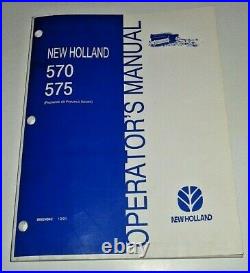 New Holland 570 575 Baler Operators Owners Maintenance Manual ORIGINAL! NH 10/01