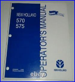 New Holland 570 575 Baler Operators Owners Maintenance Manual ORIGINAL! NH 12/06