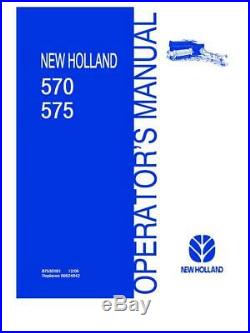 New Holland 570 575 Square Baler Operator`s Manual