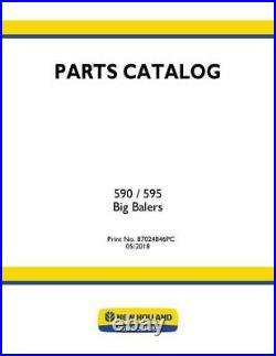 New Holland 590 595 Baler Parts Catalog PDF/USB 87024846