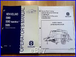 New Holland 590 595 baler factory operators manual & parts catalog sealed OEM