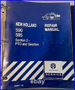 New Holland 590, 595 repair manual 10 sections in blue binder