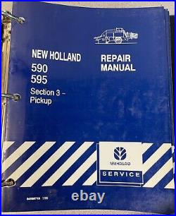 New Holland 590, 595 repair manual 10 sections in blue binder