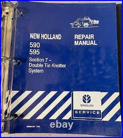 New Holland 590, 595 repair manual 10 sections in blue binder