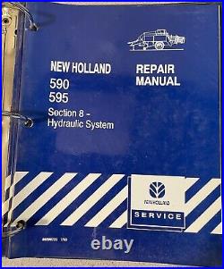 New Holland 590, 595 repair manual 10 sections in blue binder