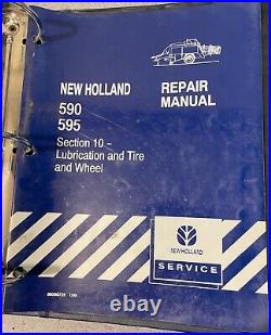 New Holland 590, 595 repair manual 10 sections in blue binder