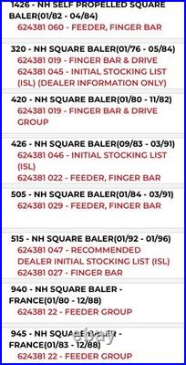 New Holland 624381 FINGER TOP Fits 8 Models of Square Baler OEM NOS