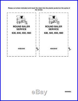 New Holland 630 640 650 660 Round Baler Complete Service Manual