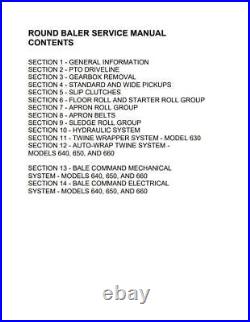 New Holland 630, 640, 650, 660 Round Baler Repair Service Manual 40063040 PDF